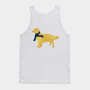 Preppy Golden Retriever - Navy Winter Scarf Tank Top